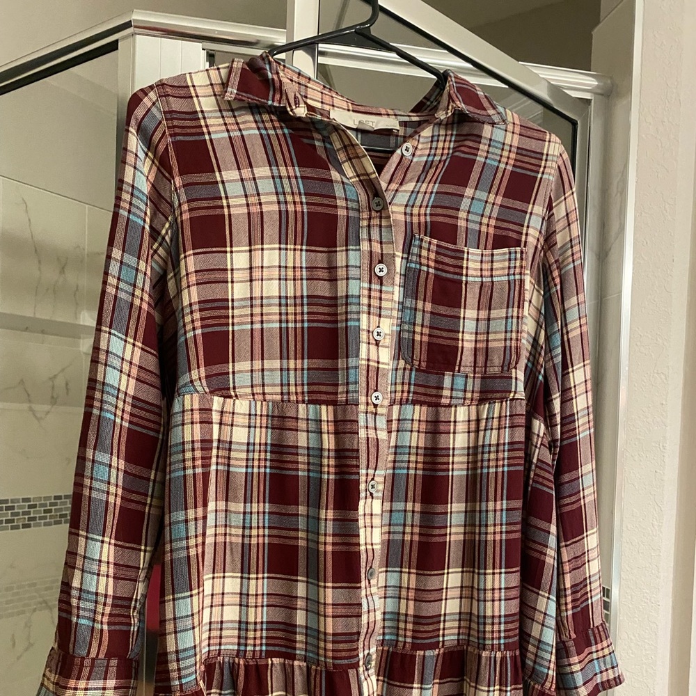 Loft button down dress. Size XSP